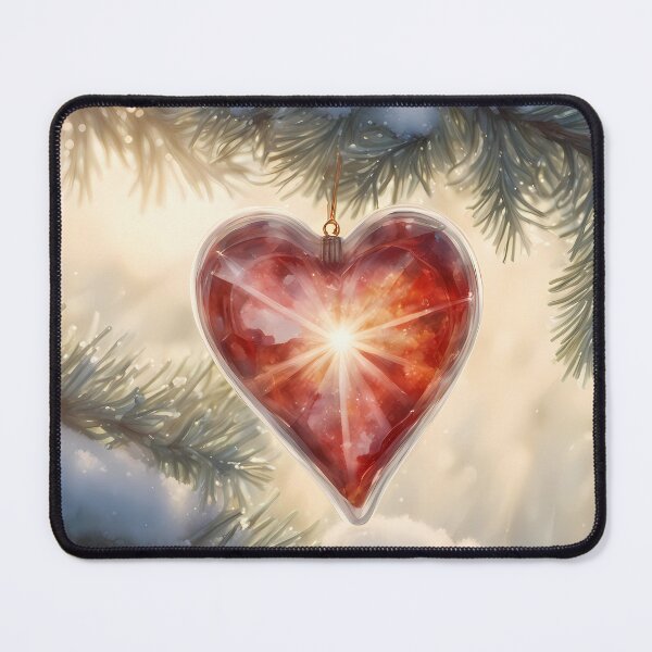 Item preview, Red Glowing Heart Bauble designed and sold by CalmnessbyChoice.