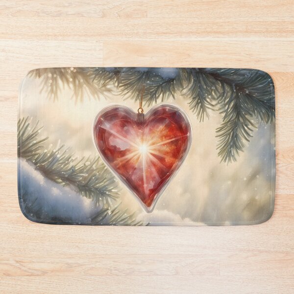 Item preview, Red Glowing Heart Bauble designed and sold by CalmnessbyChoice.