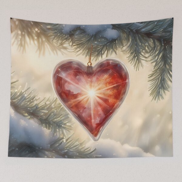 Item preview, Red Glowing Heart Bauble designed and sold by CalmnessbyChoice.