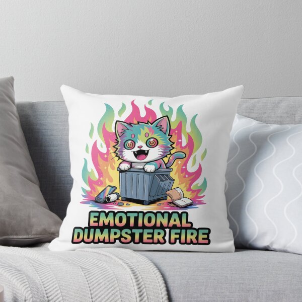 Item preview, Incendio emocional en el basurero: meme psicodélico de un gato chibi kawaii loco designed and sold by Darrwea.