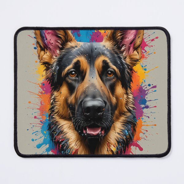 Item preview, Colorful German Shepherd Portrait – Vibrant Splash Art Dog Painting designed and sold by AI-Syn-Pro.