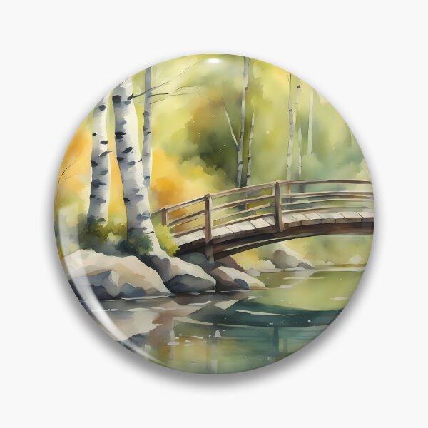 Item preview, Autumn Bridge in Forest  designed and sold by CalmnessbyChoice.