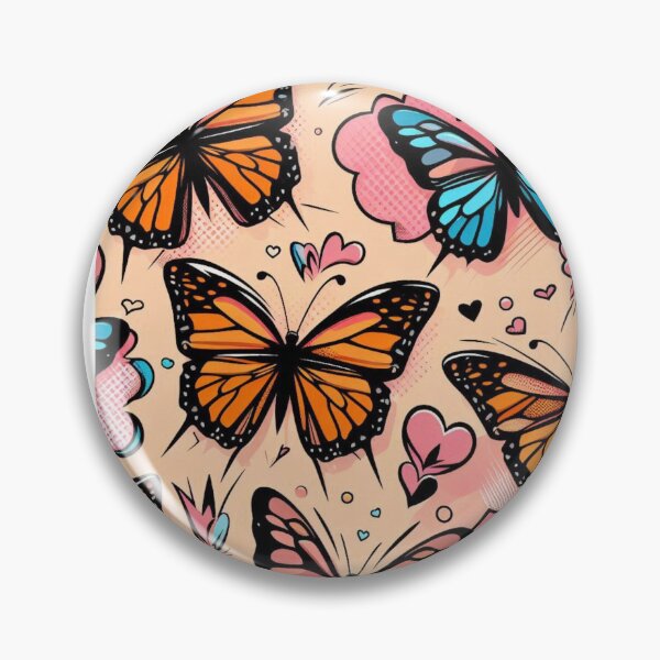 Item preview, Colorful Comic Butterflies – AI Artwork for Women’s Clothing and Accessories for Nature and Animal Lovers designed and sold by knalpot-design.