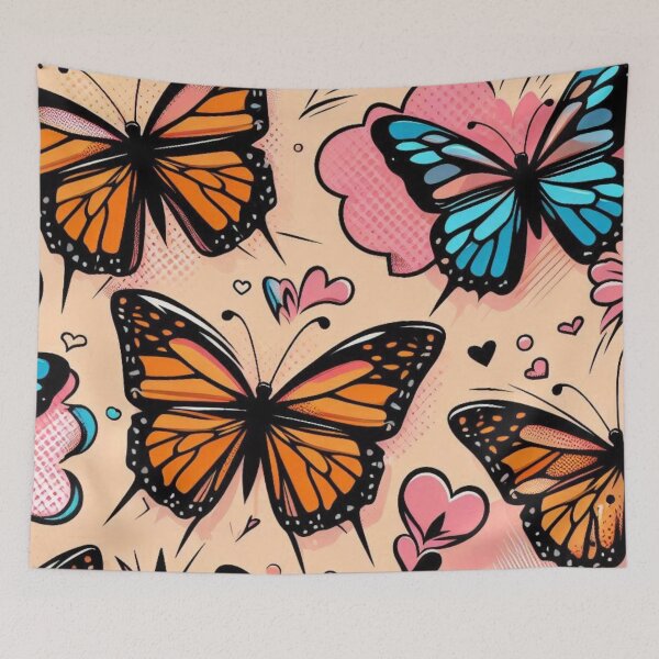 Item preview, Colorful Comic Butterflies – AI Artwork for Women’s Clothing and Accessories for Nature and Animal Lovers designed and sold by knalpot-design.