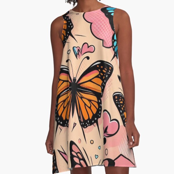 Item preview, Colorful Comic Butterflies – AI Artwork for Women’s Clothing and Accessories for Nature and Animal Lovers designed and sold by knalpot-design.