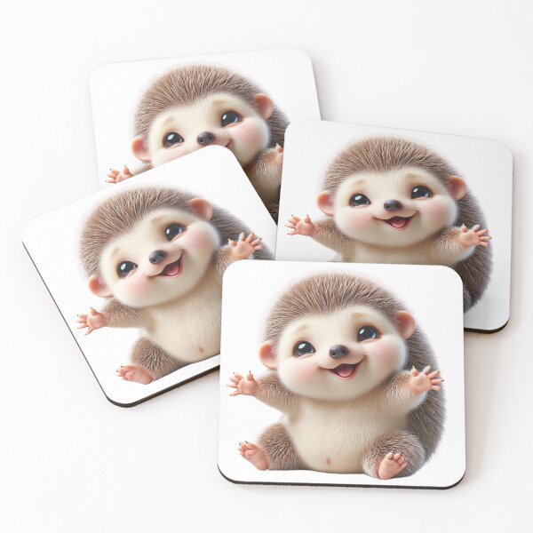 Item preview, Hugging Baby Hedgehog – Kawaii Illustration with a Cute Tummy and a Radiant Smile designed and sold by FusiTink.