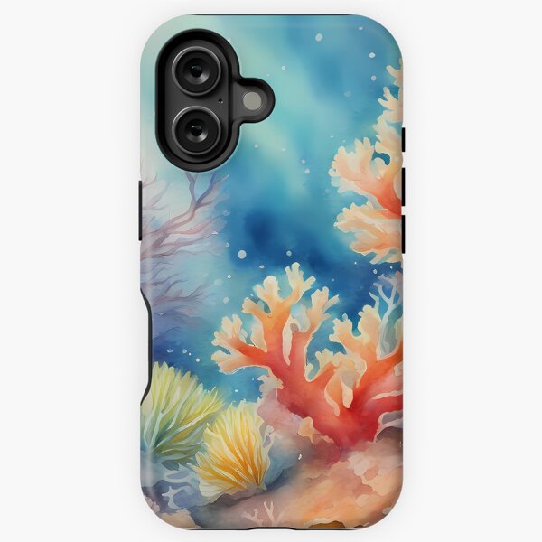 Vista previa del artículo con la obra «Arrecife de coral en acuarela», diseñado y vendido por BookCovered.