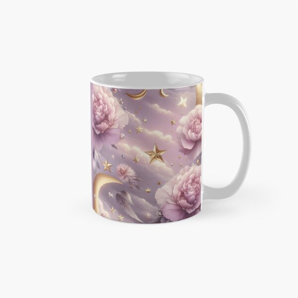 Item preview, Soft Pink Flower with Gold Crescent Moon – AI Artwork for Elegant Women’s Clothing and Dreamy Fashion Accessories designed and sold by knalpot-design.