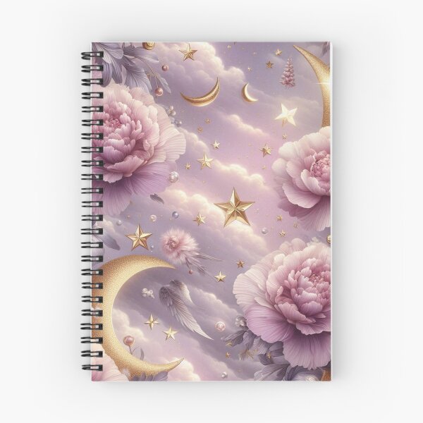 Item preview, Soft Pink Flower with Gold Crescent Moon – AI Artwork for Elegant Women’s Clothing and Dreamy Fashion Accessories designed and sold by knalpot-design.