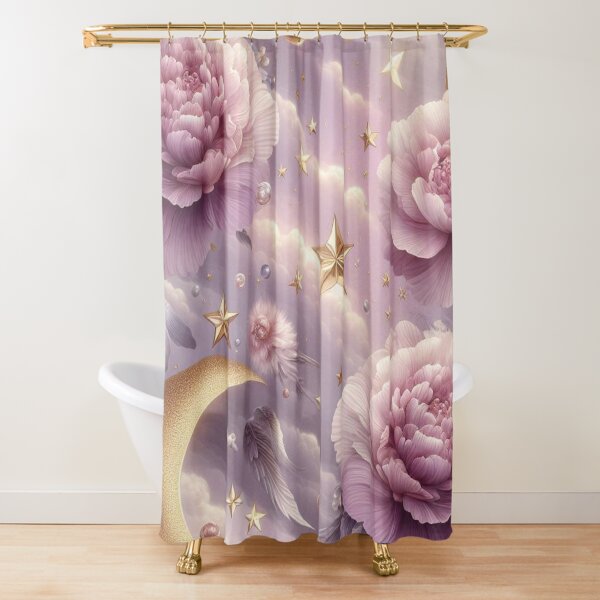Item preview, Soft Pink Flower with Gold Crescent Moon – AI Artwork for Elegant Women’s Clothing and Dreamy Fashion Accessories designed and sold by knalpot-design.