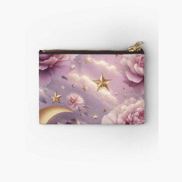 Item preview, Soft Pink Flower with Gold Crescent Moon – AI Artwork for Elegant Women’s Clothing and Dreamy Fashion Accessories designed and sold by knalpot-design.