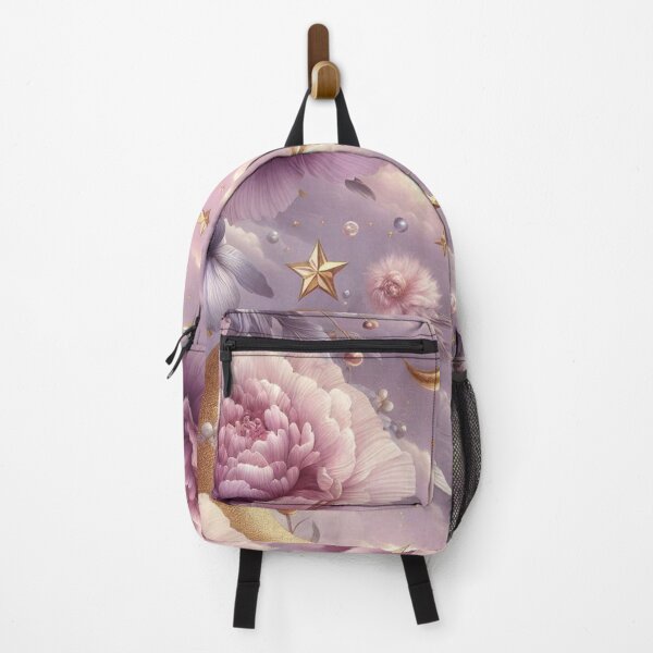 Item preview, Soft Pink Flower with Gold Crescent Moon – AI Artwork for Elegant Women’s Clothing and Dreamy Fashion Accessories designed and sold by knalpot-design.