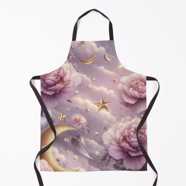 Item preview, Soft Pink Flower with Gold Crescent Moon – AI Artwork for Elegant Women’s Clothing and Dreamy Fashion Accessories designed and sold by knalpot-design.