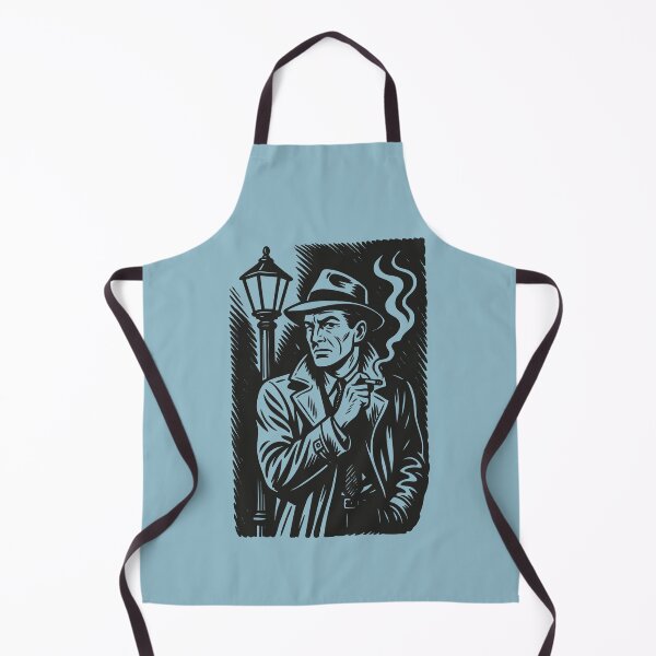 Item preview, Vintage Detective Illustration – 1940s Noir Man Smoking by Lamppost in Retro Comic Style designed and sold by GinColorist.