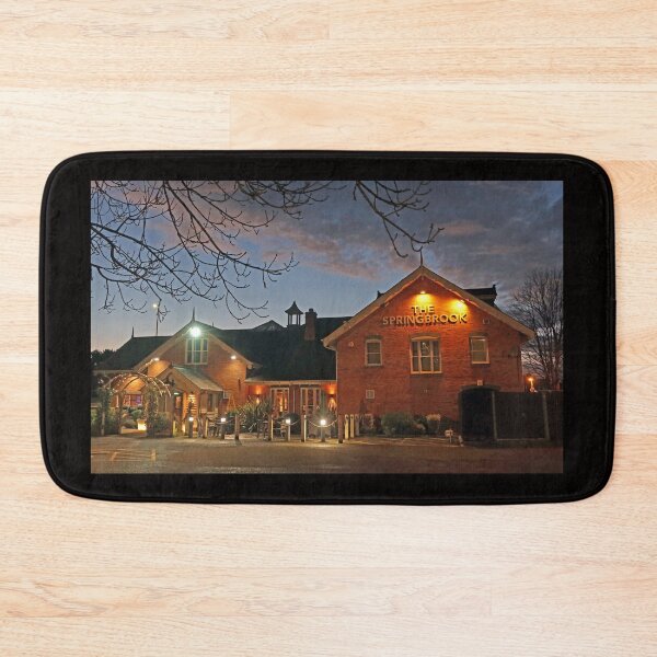 Item preview, The Springbrook pub, Stockport Road, Grappenhall, South Warrington, Cheshire,  WA4 2WA at dusk designed and sold by Local gifts from HotpixUK .