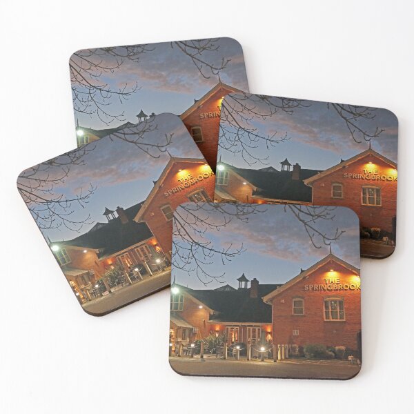 Item preview, The Springbrook pub, Stockport Road, Grappenhall, South Warrington, Cheshire,  WA4 2WA at dusk designed and sold by Local gifts from HotpixUK .
