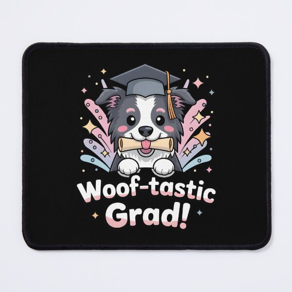 Item preview, Woof-tastic Grad – Cute Border Collie Graduation Design designed and sold by Fragy72.