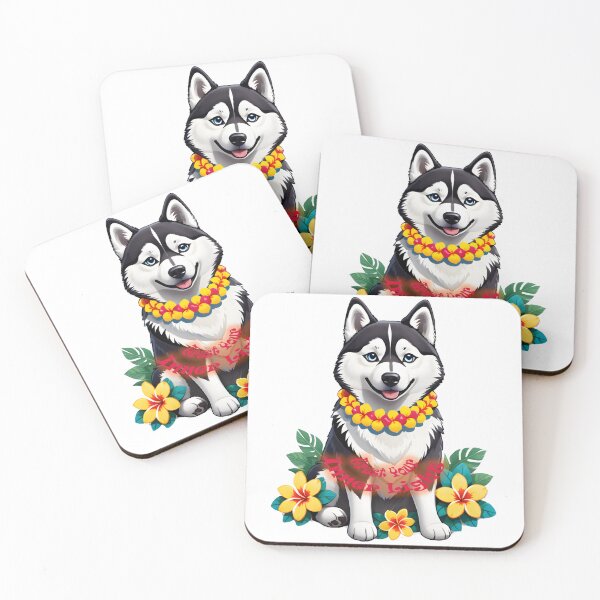 Item preview, Trust Your Inner Light Husky with Hawaiian Flowers Sticker designed and sold by ArtemisEutopia.