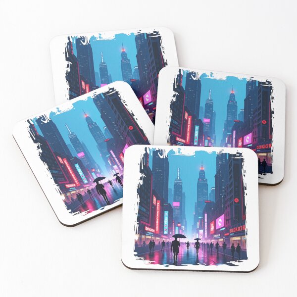 Item preview, Cyberpunk City Rain Art - Neon Noir Aesthetic for Posters & Hoodies designed and sold by GeniePixel.