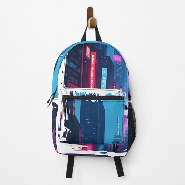 Item preview, Cyberpunk City Rain Art - Neon Noir Aesthetic for Posters & Hoodies designed and sold by GeniePixel.