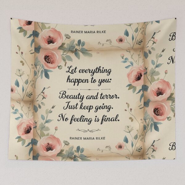 Item preview, Let Everything Happen to You – Rilke Quote Jojo Rabbit Poster designed and sold by TulipsArtDesigns .