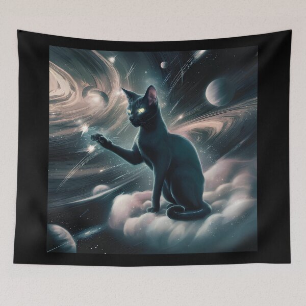 Item preview, Cat in cosmos space on cloud designed and sold by Paul-Place.