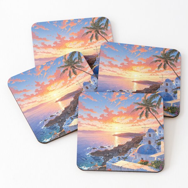 Item preview, Beautiful Sunset in Santorini, Greece designed and sold by Worldscape Wonders.