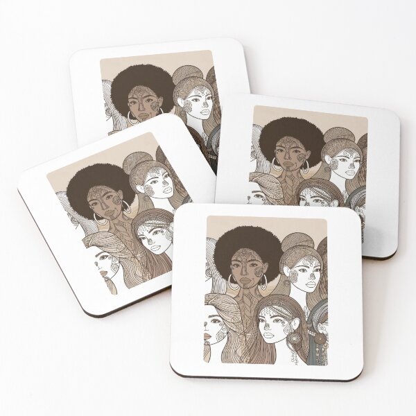 Item preview, Multicultural Female Face – AI Artwork with Bold Abstract Lines for Empowering Women’s Clothing and Accessories designed and sold by knalpot-design.