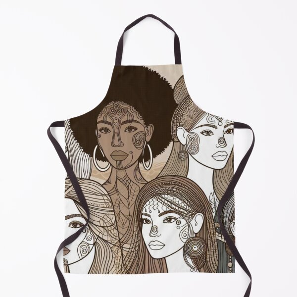Item preview, Multicultural Female Face – AI Artwork with Bold Abstract Lines for Empowering Women’s Clothing and Accessories designed and sold by knalpot-design.