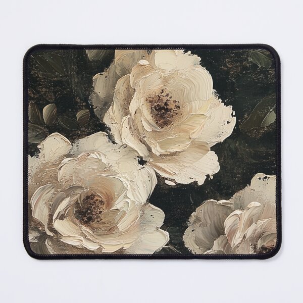 Item preview, Dramatic Vintage Wild Roses Oil Painting With Dark Green And Black Background designed and sold by JoBella-Designs.