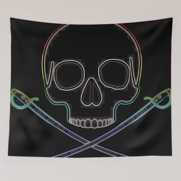 Item preview, Neon Pirate Skull  designed and sold by Uglyandcute.