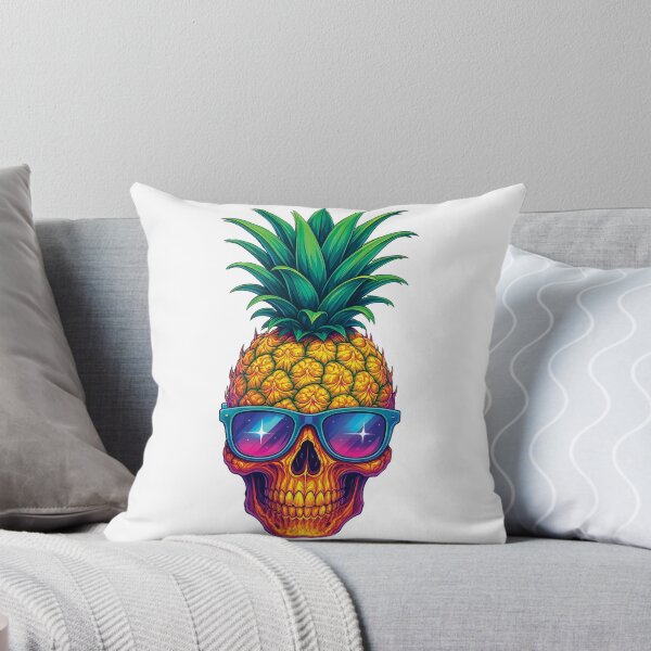 Item preview, Pineapple Skull with Sunglasses - Tropical Gothic Sticker Design designed and sold by Gold Turtle  Lina.