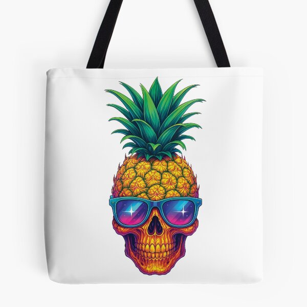 Item preview, Pineapple Skull with Sunglasses - Tropical Gothic Sticker Design designed and sold by Gold Turtle  Lina.