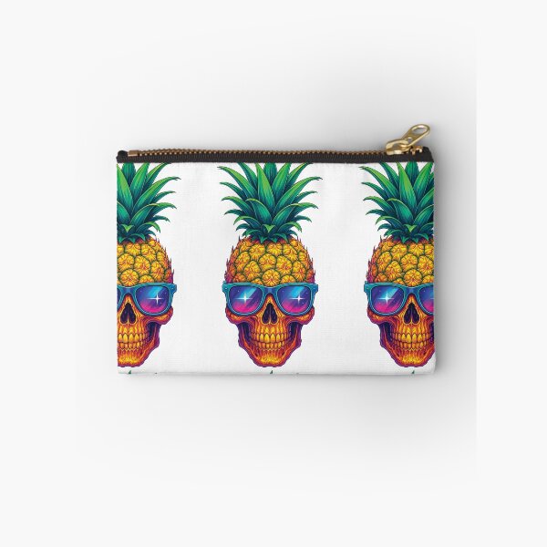 Item preview, Pineapple Skull with Sunglasses - Tropical Gothic Sticker Design designed and sold by Gold Turtle  Lina.