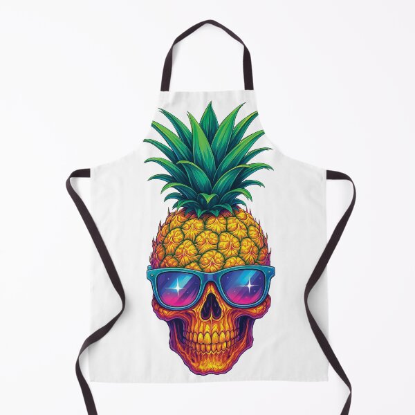 Item preview, Pineapple Skull with Sunglasses - Tropical Gothic Sticker Design designed and sold by Gold Turtle Lina.