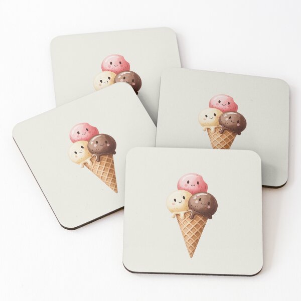 Aperçu de l'œuvre L'amitié dans toutes ses saveurs – Joli trio de glaces créée et vendue par Verycutethings.
