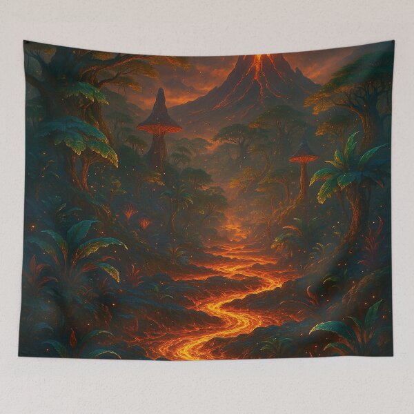 Item preview, “Infernal Bloom – Alien Lava Jungle Biome” designed and sold by GalenaDeco.