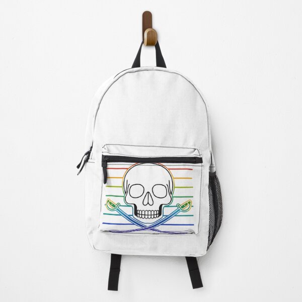 Item preview, LGBTQ Pride NEON Pirate Skull designed and sold by Uglyandcute.