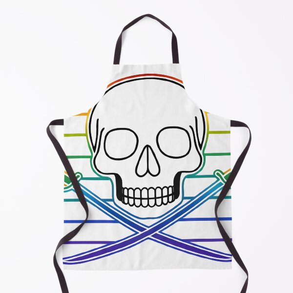 Item preview, LGBTQ Pride NEON Pirate Skull designed and sold by Uglyandcute.
