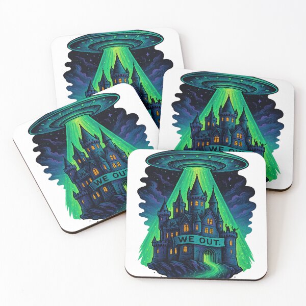 Item preview, Castle UFO Abduction - We Out designed and sold by POD DYNASTY | Original Print On Demand T-Shirt Graphics.
