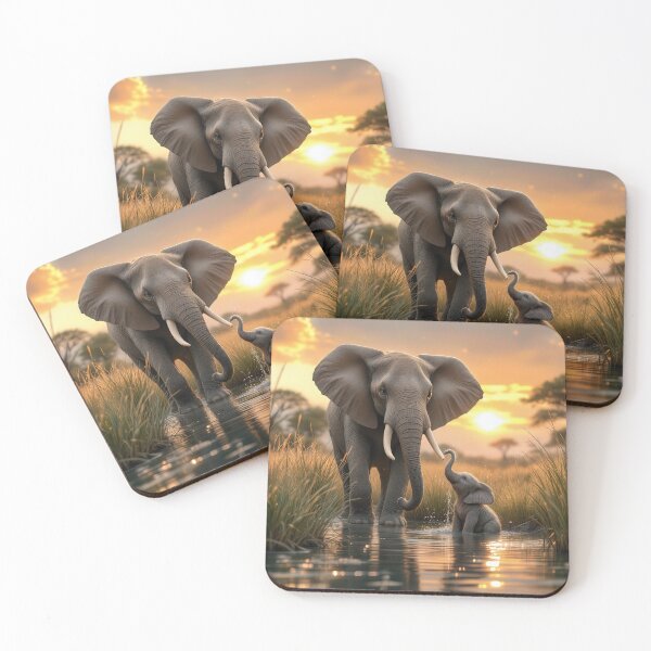Item preview, African Elephant Mother With Calf designed and sold by Maria Dryfhout.