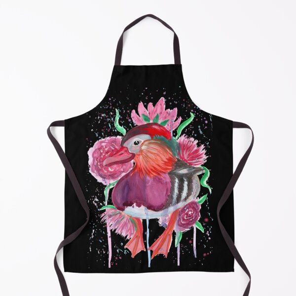 Item preview, Cute Colorful Mandarin Duck and Flower Watercolor designed and sold by Ivy Lily Art.