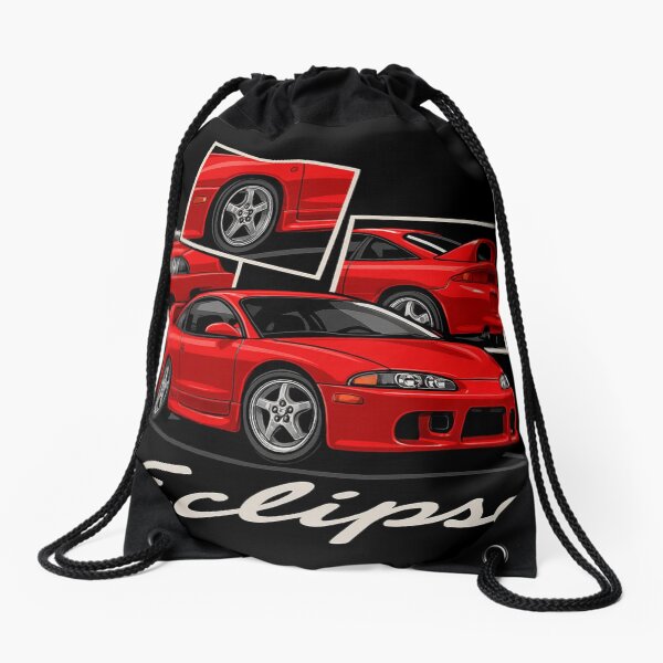 Item preview, Mitsubishi Eclipse GSX Red DSM 90s JDM Sports Car – Retro Stylized Car Illustration designed and sold by TheArtOfCar.