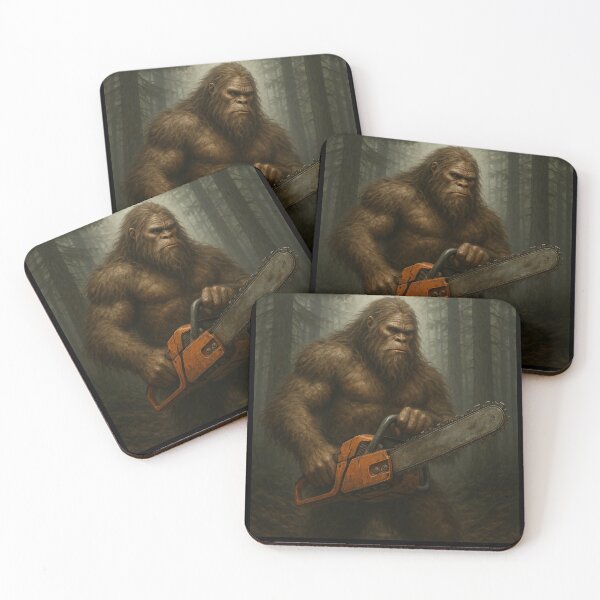Item preview, Sasquatch With Chainsaw in Forest - Rugged Lumberjack Style designed and sold by BogskyShop.