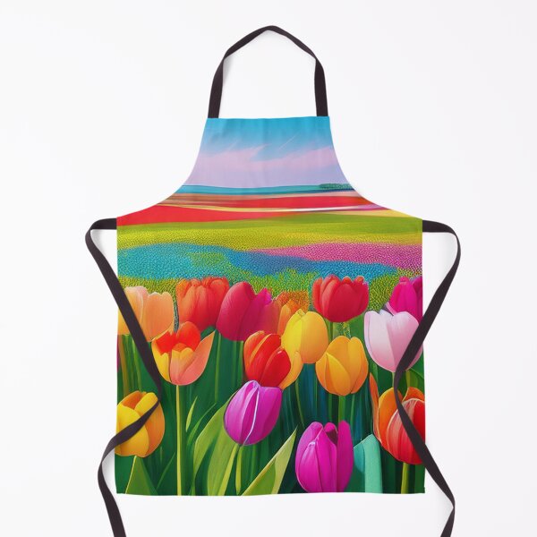 Item preview, Neon colored tulips flowers on field designed and sold by Design your dreams.