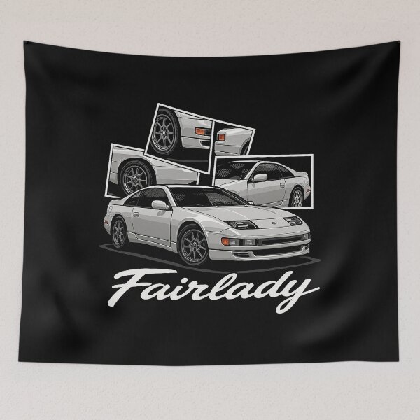 Item preview, Nissan Fairlady Z32 300ZX Art Print – White JDM Classic Coupe Collage designed and sold by TheArtOfCar.