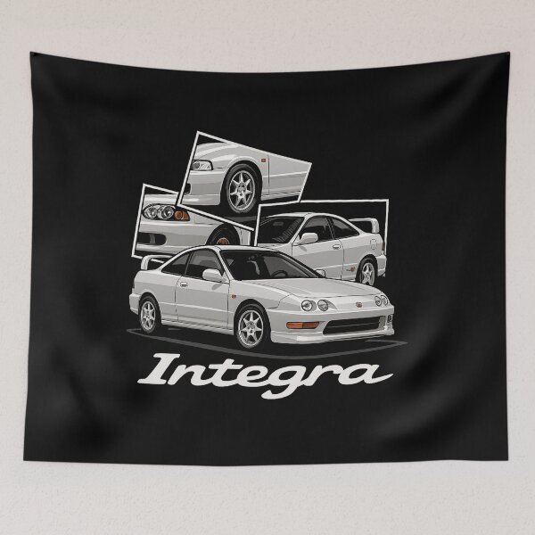 Item preview, JDM Acura Integra Type R DC2 Art Print – White 90s Hatchback Car Illustration designed and sold by TheArtOfCar.