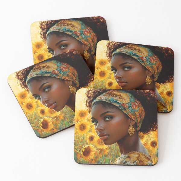 Item preview, Woman in sunflower field with floral headband art designed and sold by Artessie.
