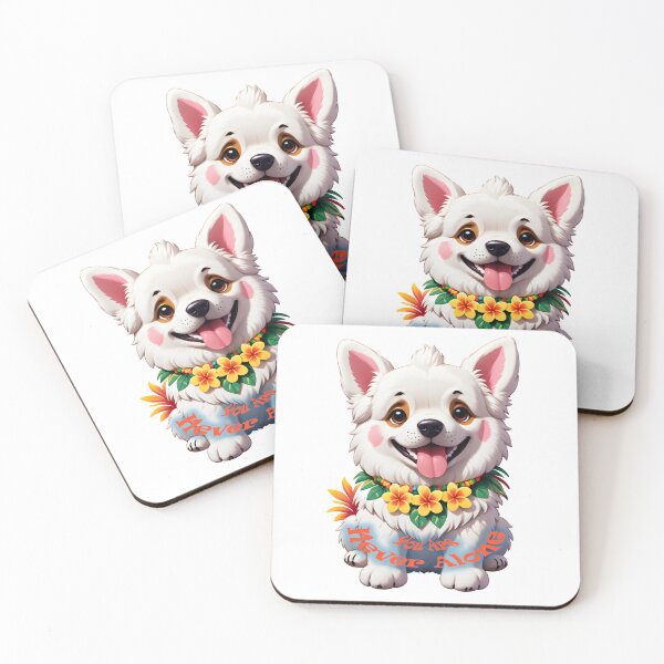 Item preview, You Are Never Alone Scotty Dog with Hawaiian Flowers Sticker designed and sold by ArtemisEutopia.