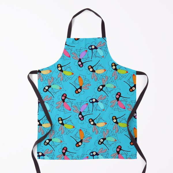 Item preview, Wonky mosquitos on turquoise blue designed and sold by QuirkyCraftz.